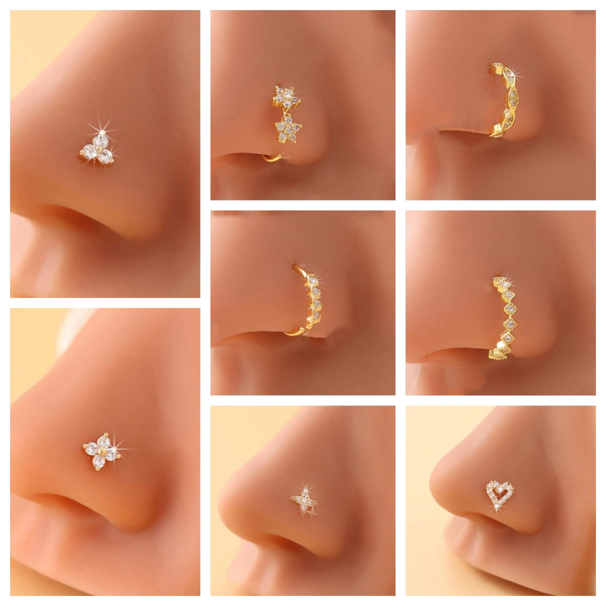 Exquisite Zircon Nose Stud With Multi Element Copper Micro Inlay_voghion.com