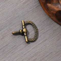Mini thread self-tapping handle alloy square antique bronze jewelry box drawer pull ring decoration