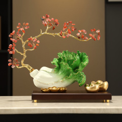 クリエイティブキャベツと富の装飾品、モダンなリビングルーム、オフィスのワインキャビネット、高級工芸品、新築祝いの装飾、オープニングギフト