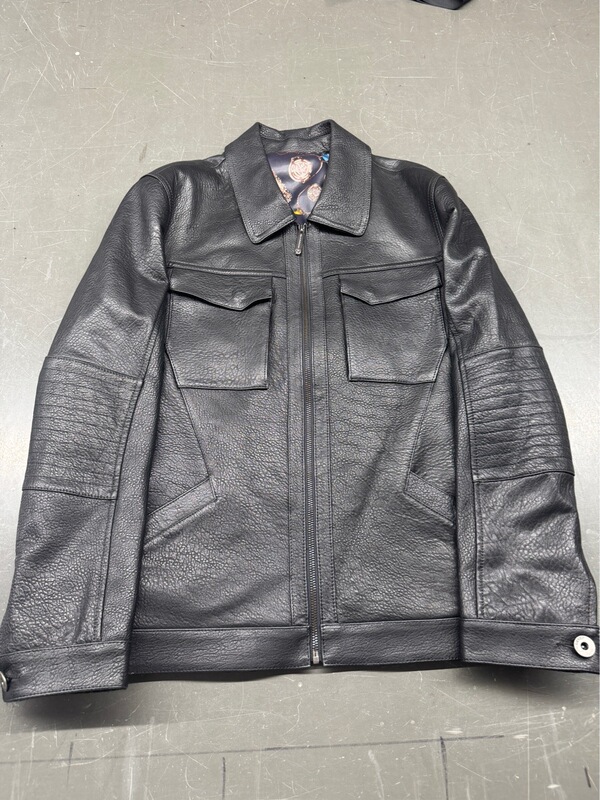 Spring and Autumn Genuine Leather Men's Lapel Multi-Pocket Sheep Bubble Leather Jacket Casual Top Single Leather Jacket Men