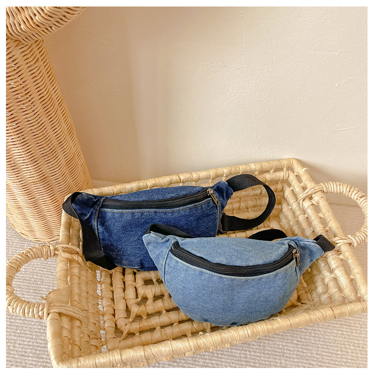 Kid'S Medium Canvas Solid Color Basic Square Zipper Fanny Pack display picture 12