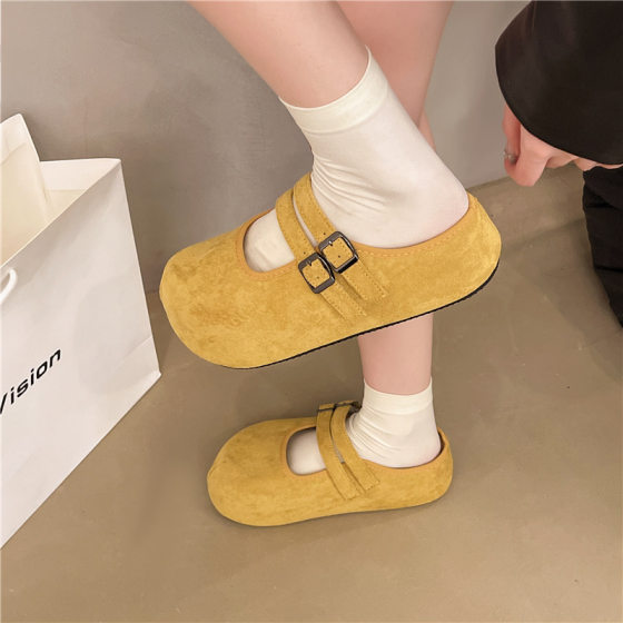 Fashion Little Girl's Baotou Slippers for Summer Wearing Spring and Summer New Thick Bottom Lazy Slip-on Bucken Slippers