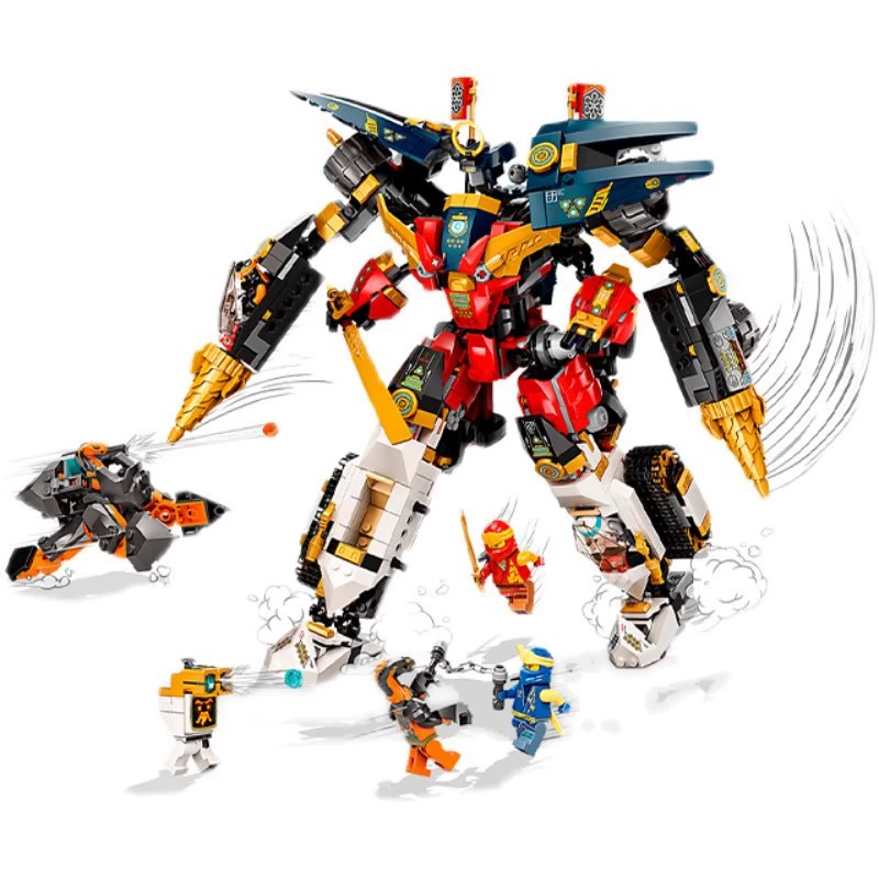 Совместимо с Lego Phantom Ninjago суперкомбинация Меха 71765 Конструктор сборка игрушка кросс-бордер Ниндзяго