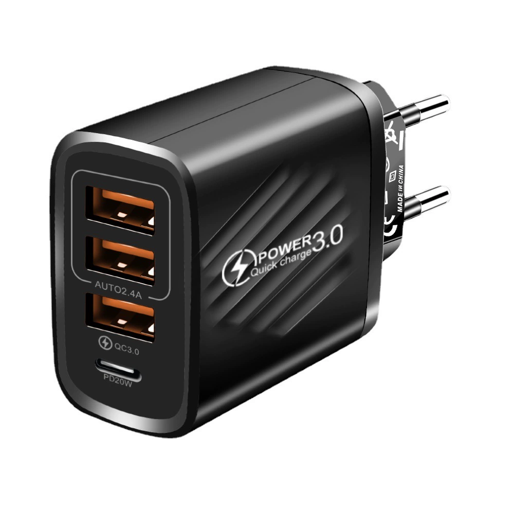 3USB+PD зарядное устройство PD источник быстрого зарядки для мобильного телефона адаптер многотрожный A+C 3A европейская и американская сертификация прямой зарядки