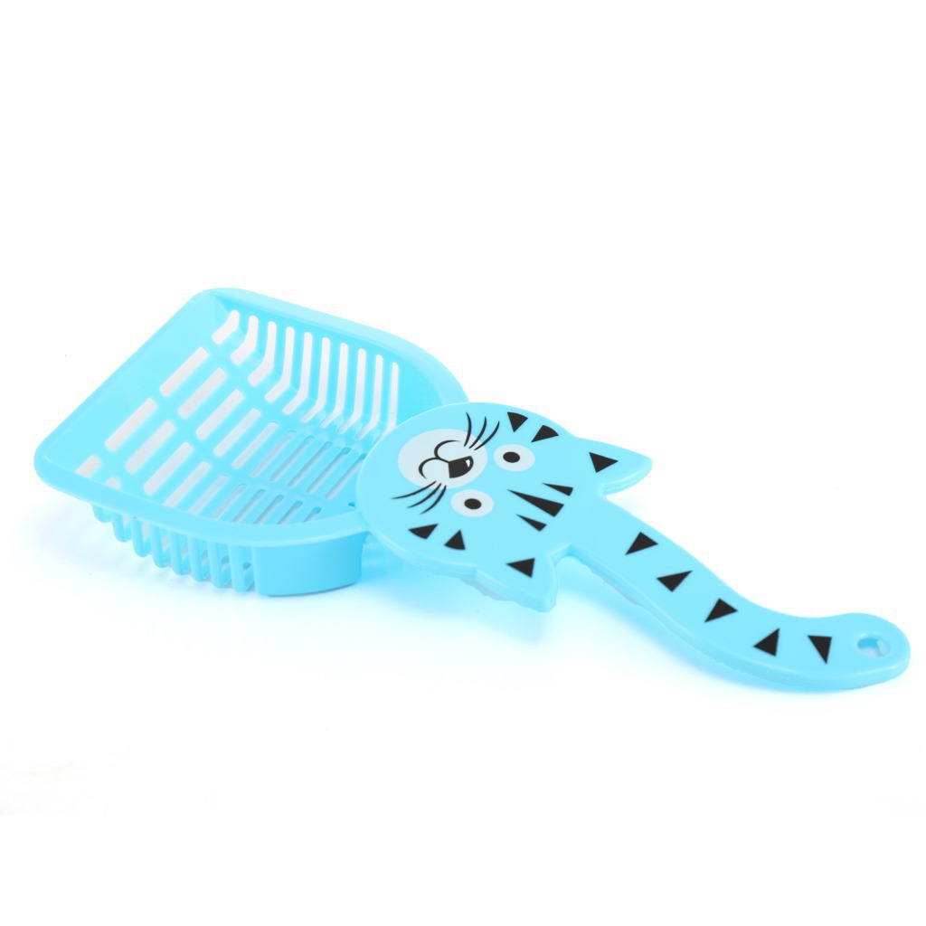 Suministros para mascotas transfronterizo Amazon gato limpieza pala gato cola patrón de dibujos animados multi-color tofu gato arena pala