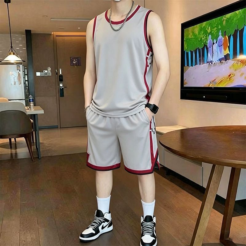 Summer fitness running quick-dry casual sports suit for men 2026 T-shirt vest shorts basketball jersey Summer fitness running quick-dry casual sports suit for men 2026 T-shirt vest shorts basketball jersey