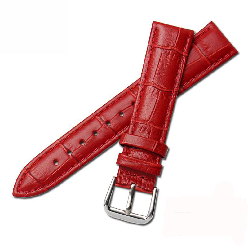 Nueva correa de reloj de cuero capa superior impermeable piel de becerro suave cocodrilo patrón de bambú correa logotipo grabado universal