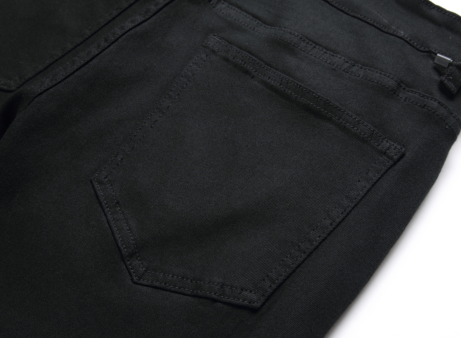 2023 Autumn New Street Style Black Men's Jeans Personality Stretch Trend Slim Fit Mid-Waist Pants Men_viptrois.com