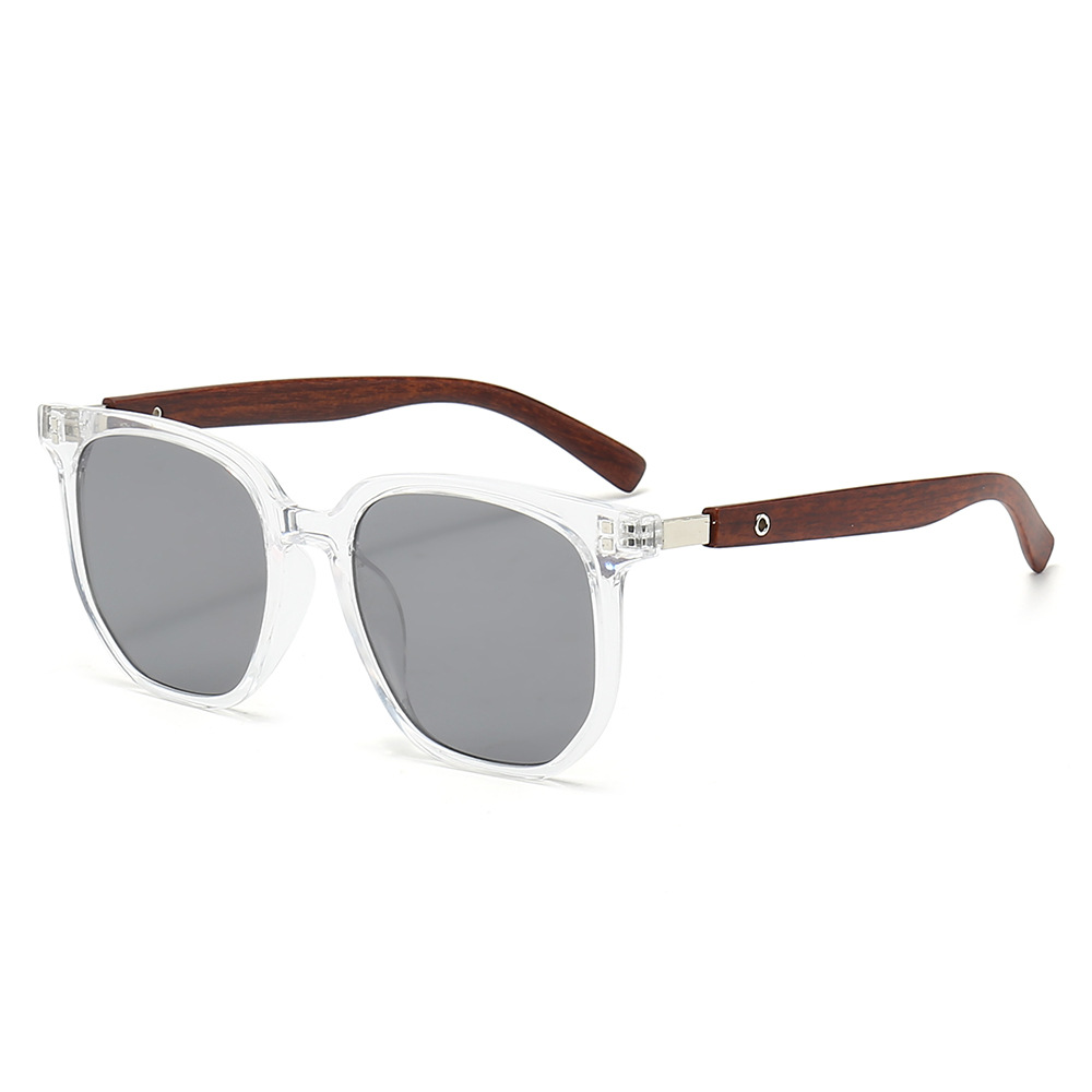 Nuevas gafas de sol marrones, caja de pierna de imitación de madera para mujer, gafas TR de cara redonda, gafas de sol de moda_voghion.com