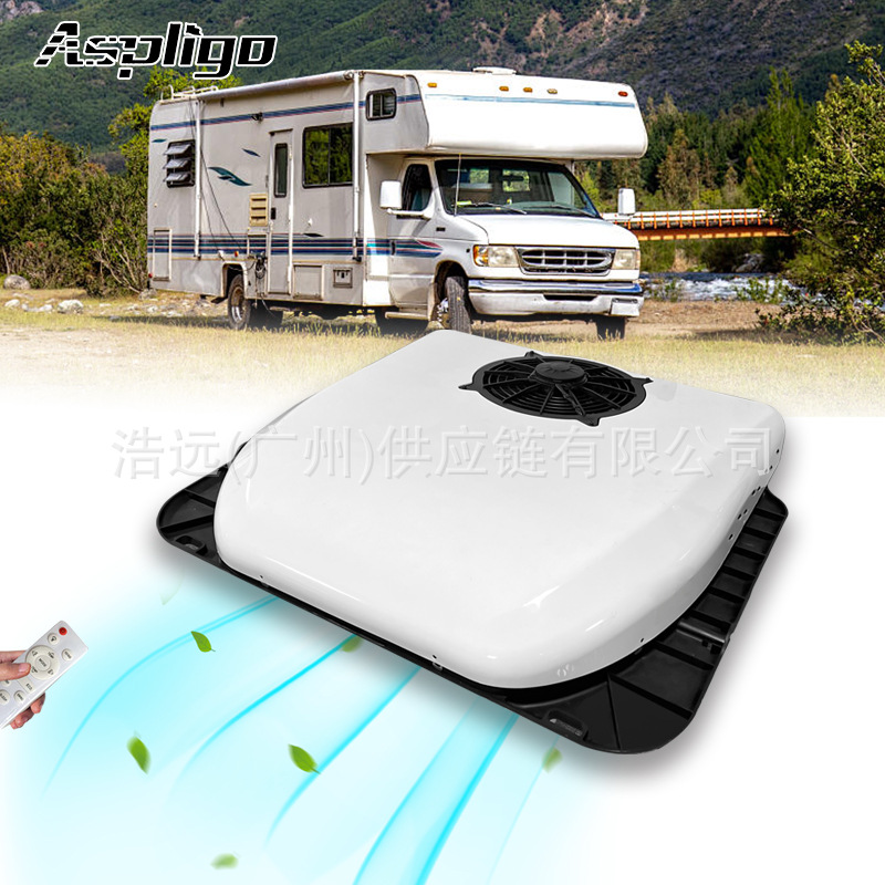 Foreign trade wholesale ultra-thin parking air conditioning all-in-one machine 12V24V refrigeration variable frequency cargo truck RV dining car air conditioning