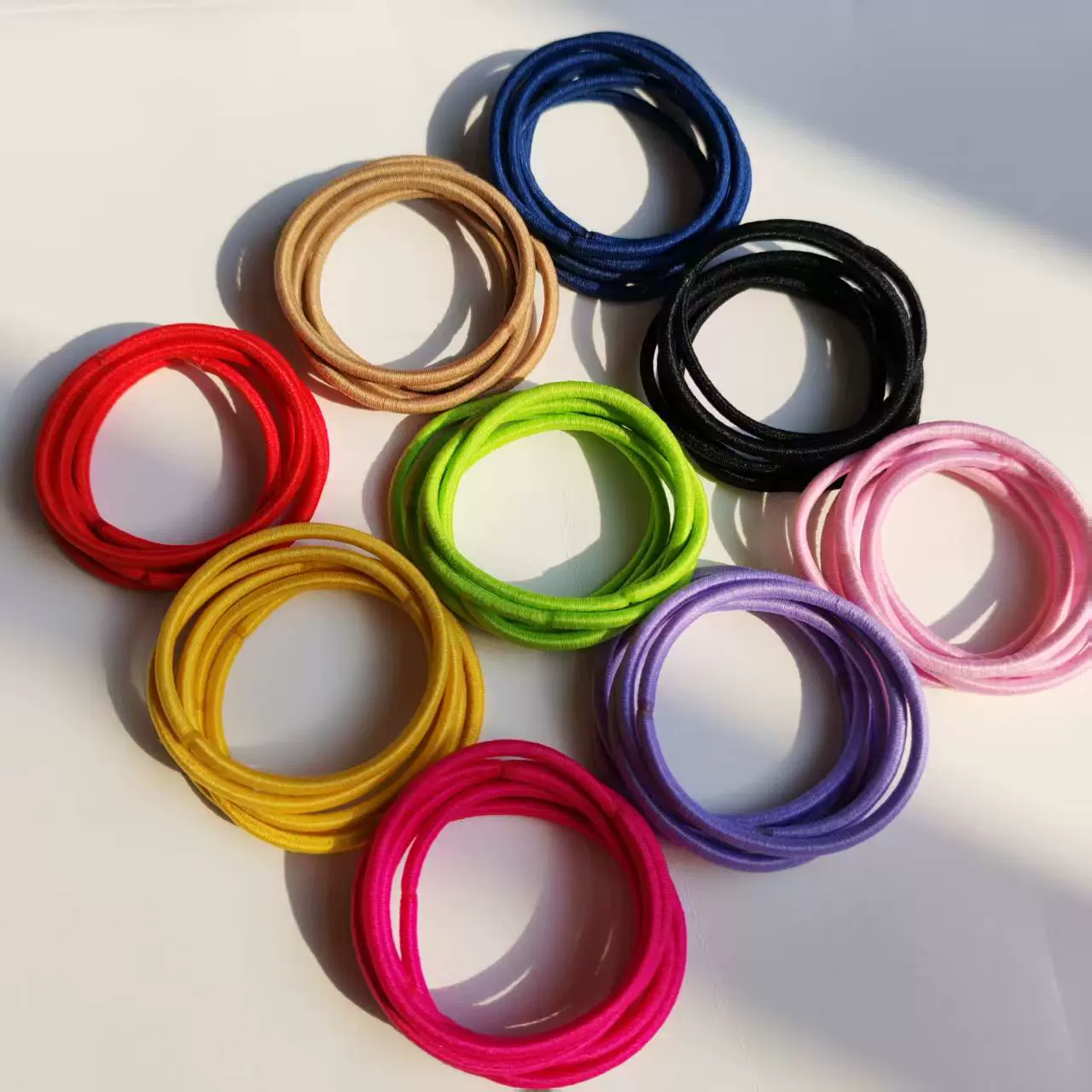 厂家直销2.5MM粗细加工订制 韩版高弹力扎头发彩色头绳发绳女发圈