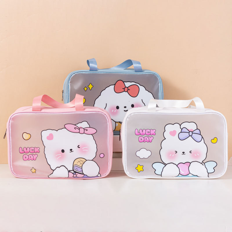 New cartoon cute cosmetic bag high color value large capacity handbag portable out washing bag factory direct sales New cartoon cute cosmetic bag high color value large capacity handbag portable out washing bag factory direct sales