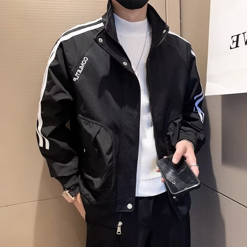 Vertical Collar Work Coat Men's Spring and Autumn Fashionable Brand Jacket Casual Trendy Men's 2024 New Autumn Men's Jacket