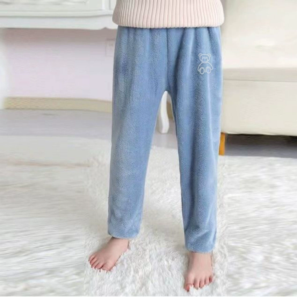Children's coral velvet double-sided keep warm trousers for men and women for leisure, for teenagers