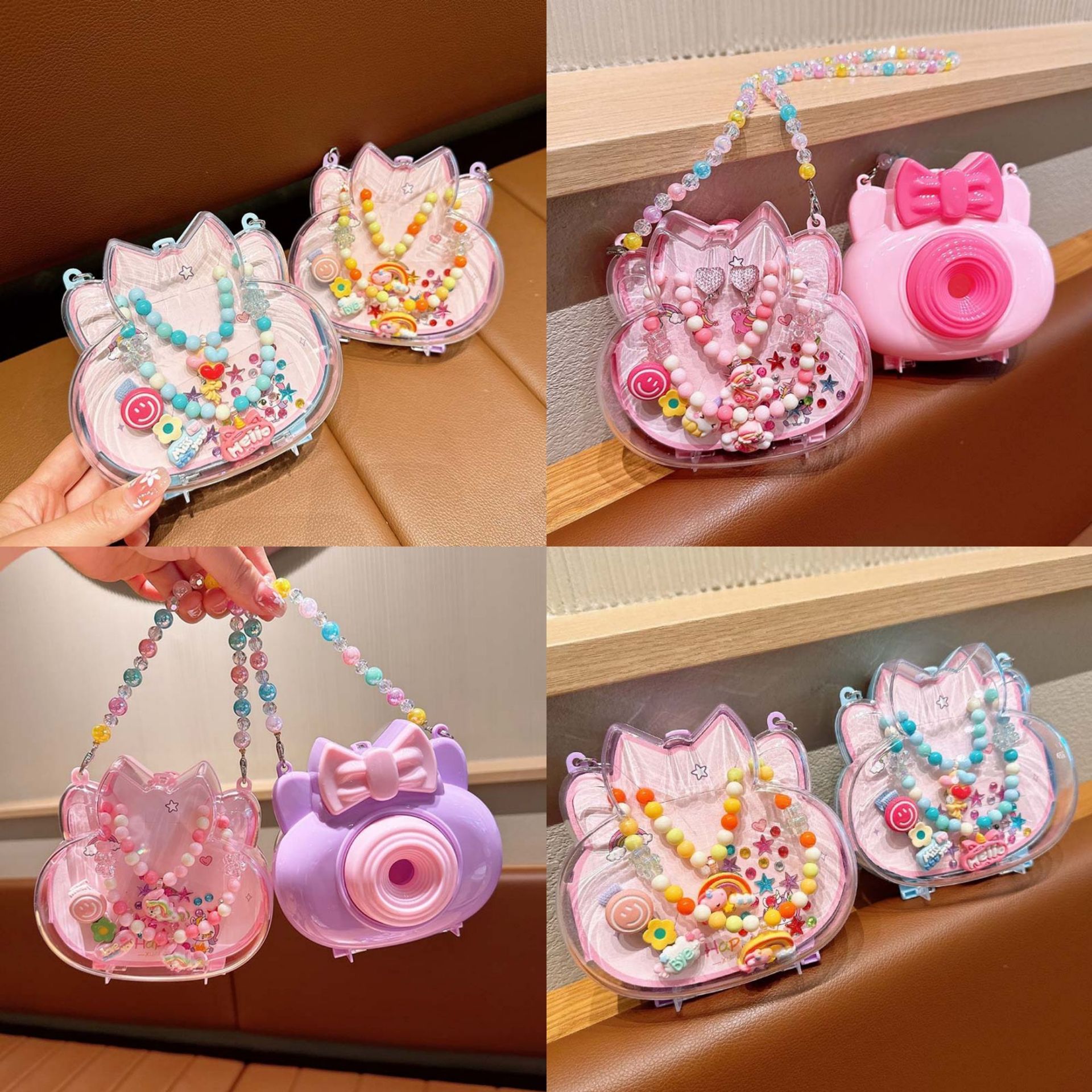 Caja de regalo de collar de cámara creativa para tarjetas de envío para niñas, 1 de junio, caja de regalo para niños
