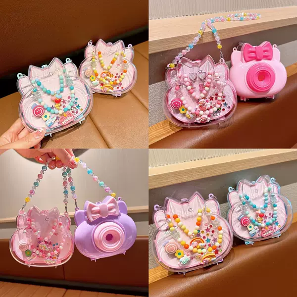 Creative Camera Necklace Gift Box Card Little Girl June 1 Children's Day Gift Storage Box for Students and Children