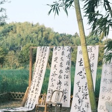 新中式国潮室内外悬挂布露营地拍照打卡古风帷幔氛围区装饰背景布
