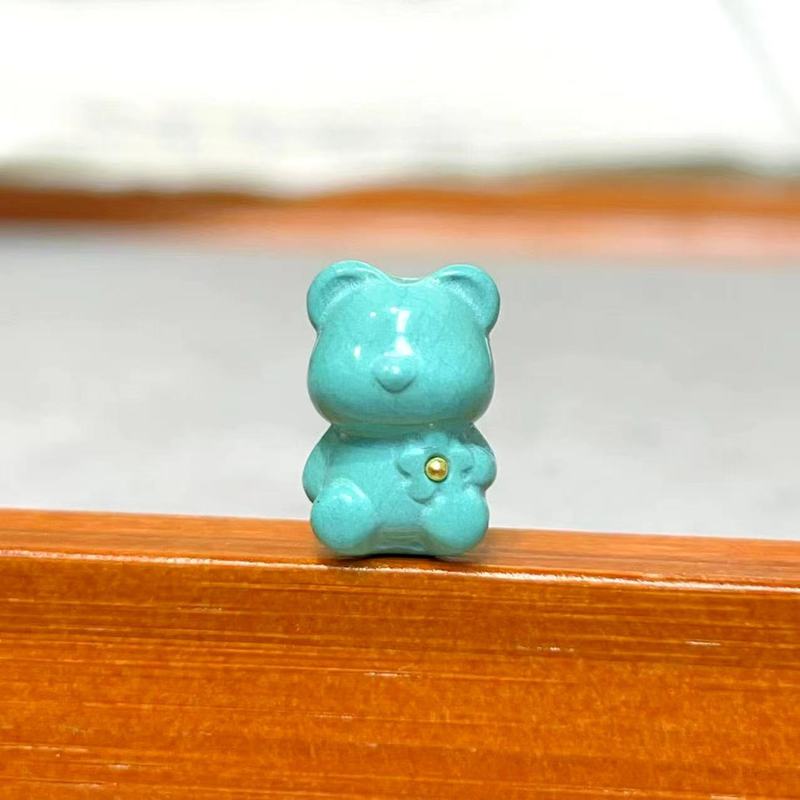 文游菱マグネシウム鉱松石彫刻座立熊モザイク金文遊びアクセサリー手串アクセサリーDIY|undefined