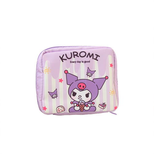 Japanese cartoon striped series sanitary napkin storage bag cute girl portable cosmetics small item bag