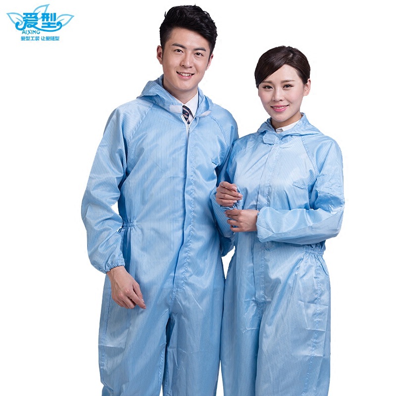 长袖连体防静电工作服男防尘服连裤夏季喷漆车间防护服食品厂工装