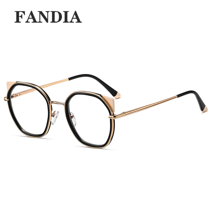 95971 comercio exterior al por mayor de Europa y América moda negro marco anti-azul claro gafas TR90 personalidad gafas marco para las mujeres