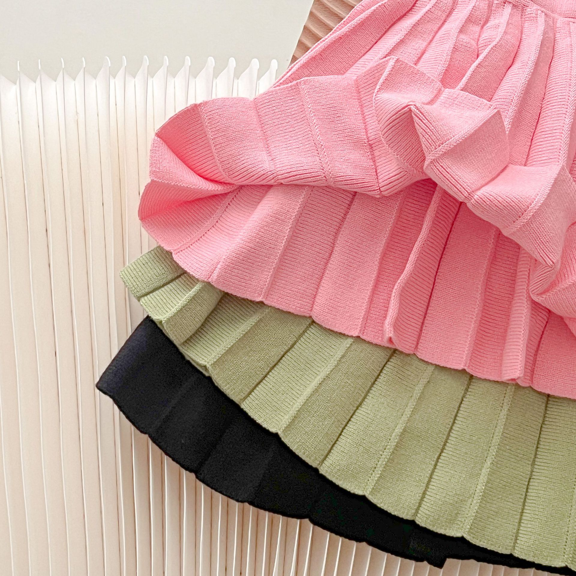JINYONG 2024 New Autumn and Winter Knitted Girl's Small Fragrant Style Set Skirt_voghion.com