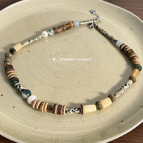 Retro Spot Handmade Vintage Style New Chinese Stone Bead Necklace Design Irregular Retro Choker Bracelet