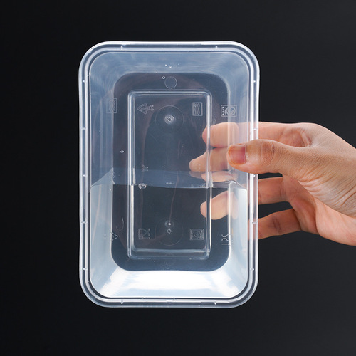 Factory wholesale takeout disposable lunch boxes square boxes fast food street stalls restaurant food packaging eco-friendly PP plastic boxes