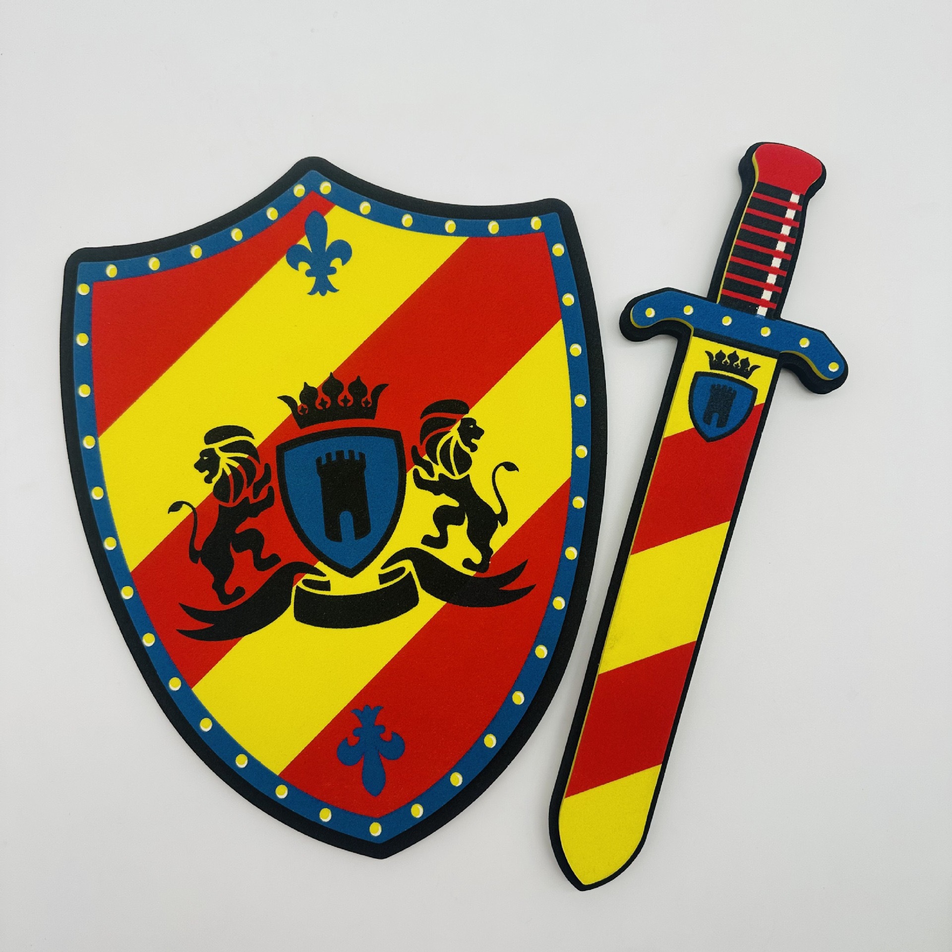 Small red shield + red arrow