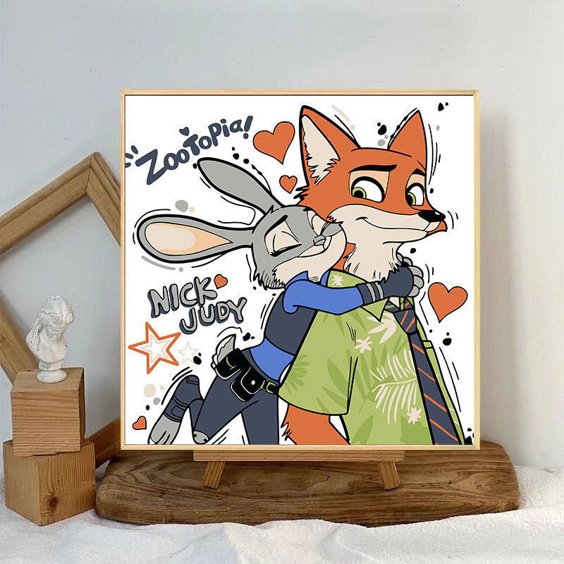 ズートピア diy デジタル油絵手描き着色ジュディニック周辺アクリル油絵メーカー卸売|undefined