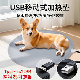 跨境定制usb宠物电热毯低压5V安全热合防水保温type-c宠物加热垫