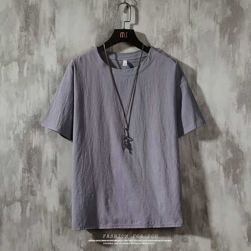 Solid Color Pattern Summer Season Men's Gender Pleated Design Simple Style Style Wholesale Men's Simple Style Solid Color Short Sleeve Pleated Men's Tops