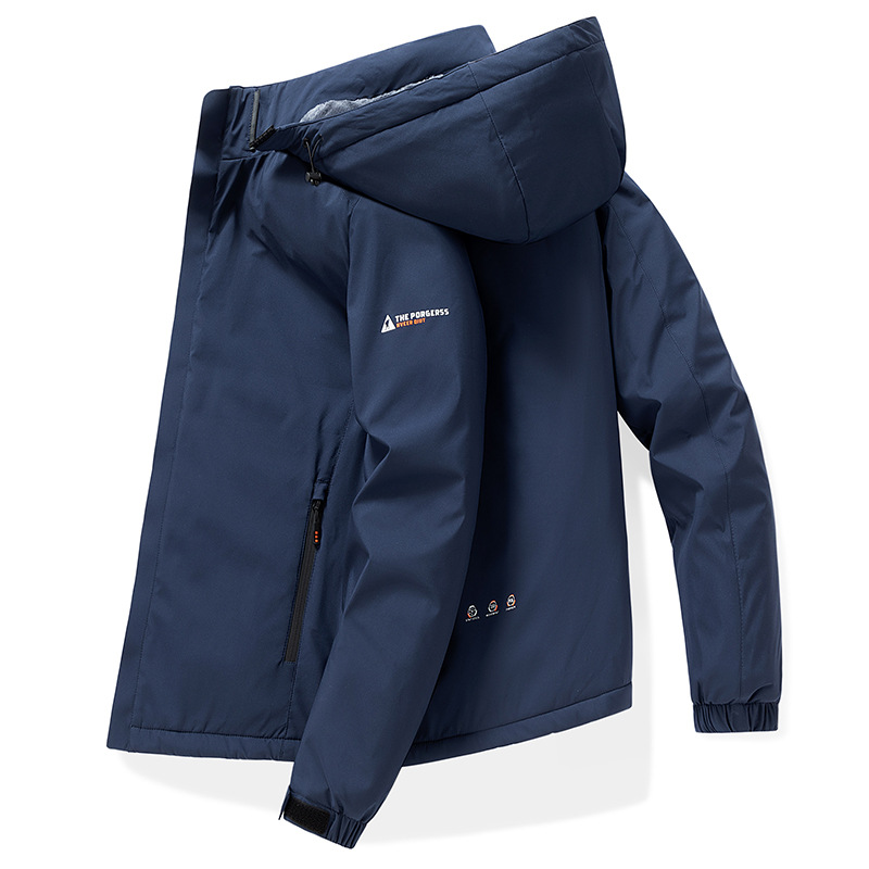 Otoño e invierno 2023 nuevos hombres casuales forrados de lana engrosada más tamaño casual chaqueta de los hombres de la moda de los hombres al por mayor