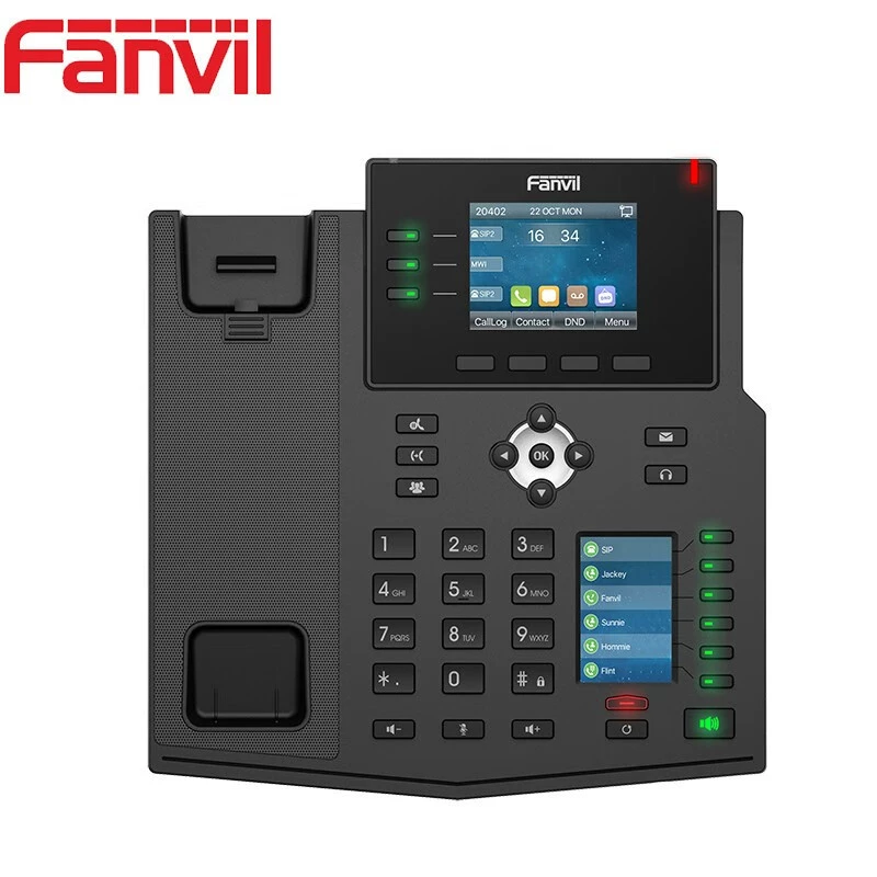 Fanvil Azimi X4U корпоративный двухэкранный сетевой телефон для бизнеса, офисный IP-телефон настольный