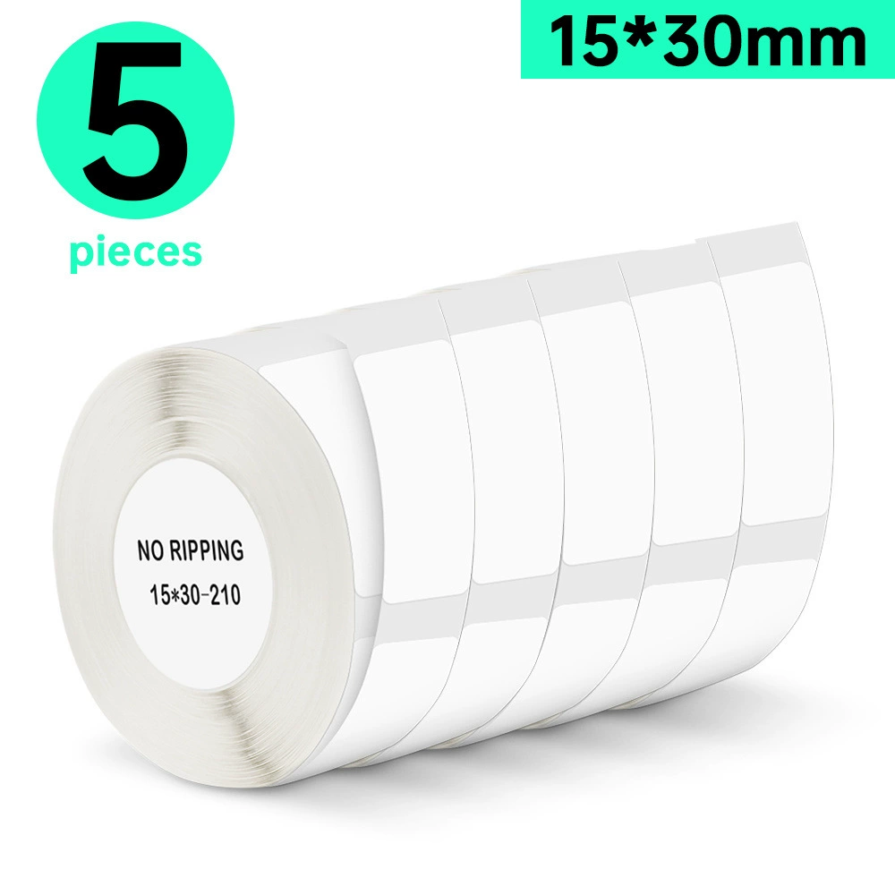 5 рулонов высокого качества этикетки бумага для печати чистый белый цвет термочувствительный самоклеющий водонепроницаемый этикетки наклейки