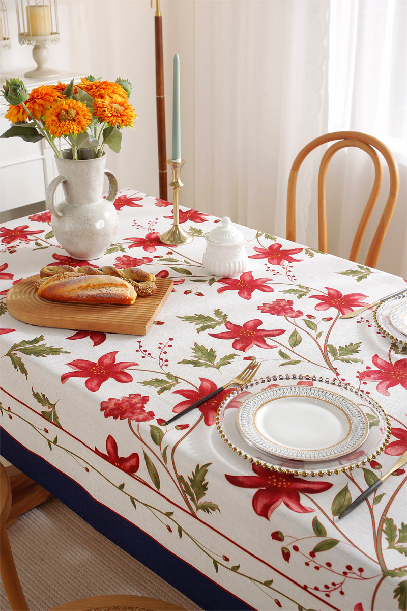 Rechteckige Couchtisch-Esstischdecke aus Polyester-Leinen im amerikanischen Retro-Stil mit Digitaldruck, erhältlich im Großhandel._voghion.com