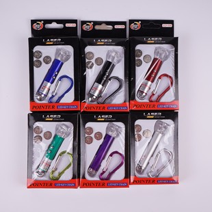 New three-in-one carabiner rose laser light mini portable infrared red and blue flashing light box