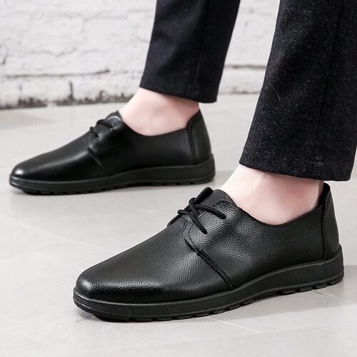 Men's Leather Shoes Breathable Business Casual Shoes for Men, Formal Shoes for Middle-Aged and Elderly, Soft Sole Father's Shoes