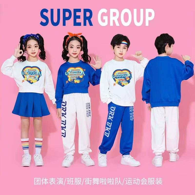 Детская одежда для Черлидинга Игры для учеников начальной школы Одежда для групповых занятий Осенний детский сад Черлидинг Уличное Танцевальное представление