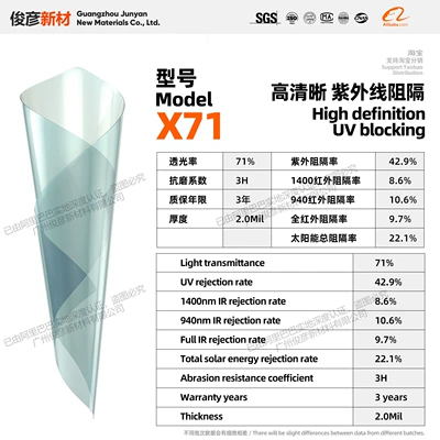 Ultra-High-Definition Skin-Feel Car Solar Film, Heat Insulation, Sun Protection, Explosion-Proof Film, Anti-Uv Car Window Glass Film, Cross-Border (Automotive Film) - 152m-17m-front-block-size-x71-skin-feeling-ultra-high-definition