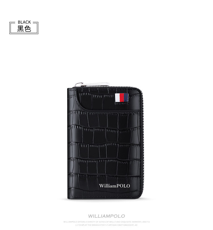 Ví card holder da thật nhiều ngăn đựng thẻ có khóa kéo Emperor Paul chi tiết 13