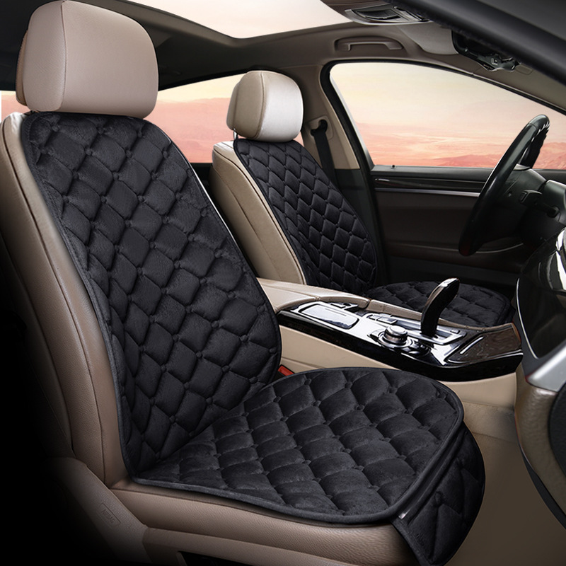 Qìchē Rhombus Plush Winter Car Seat Cushion Down Cotton Driver Passenger Rear (Seat cushion, seat cover) - square-cushion