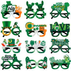 St. Patrick's Day Irish Clover Glasses Holiday Supplies Photo Props Party Dress Up Funny Glasses