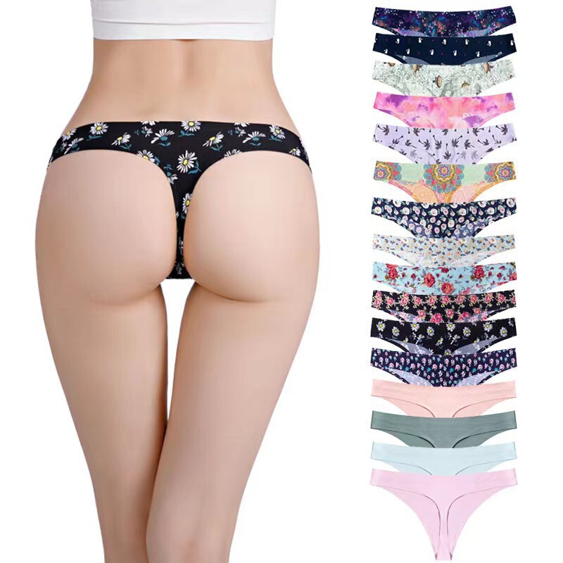 European and American Amazon Cross-Border Aliexpress Independent Site Foreign Trade Seamless Sexy Pure Cotton Crotchless Thong for Girls
