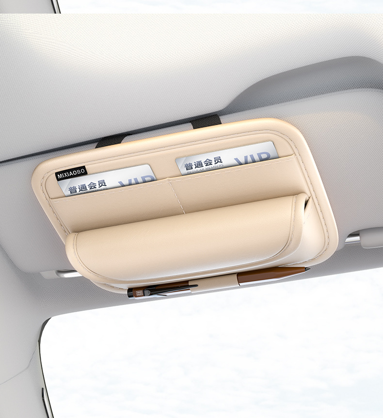 Car Sun Visor Storage Clip, Multifunctional Car Glasses Case, Car Card Storage Bag, Card Holder, Receipt and Document Holder