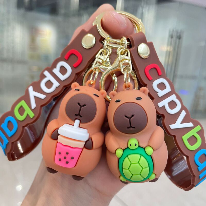 Lovable Capibala Keychain Pendant Bag Pendant Internet Red Water Guinea Pig Doll Keychain Grab Doll Wholesale