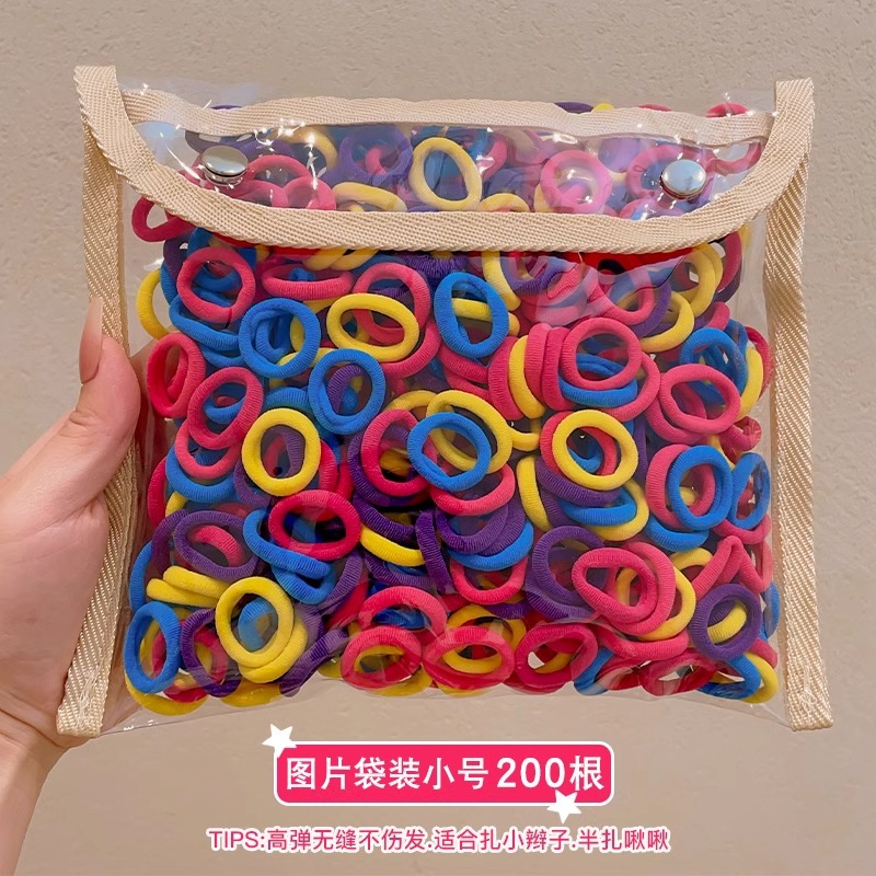 Anillo de cabello de color para niños banda de goma de alta elasticidad cuerda de cabeza niñas no lastimas toalla de cabello anillo de cabello cuerda de goma adornamiento para el cabello