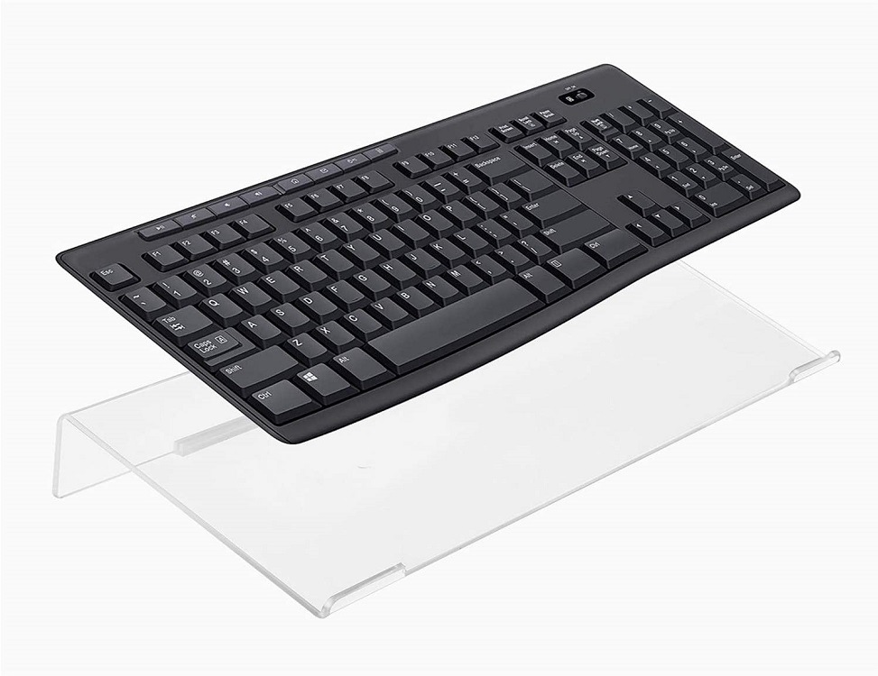 透明亚克力键盘展示架键盘托架倾斜透明亚克力电脑增高键盘支架