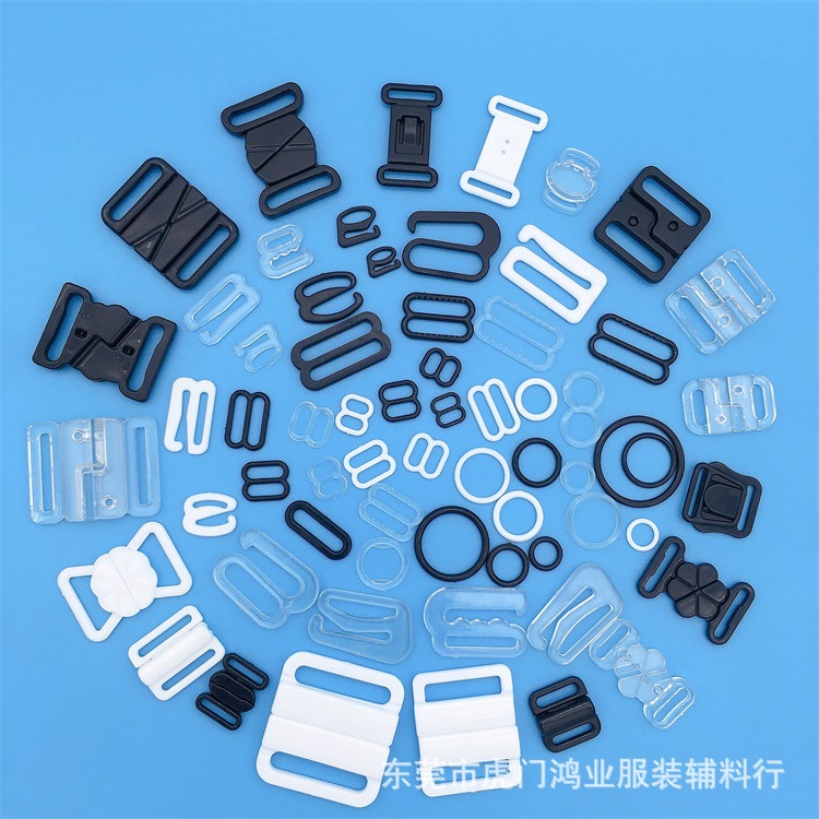 Plastik büstqalter qayışı tokası, 6-25 mm, 0/8/9 formalı