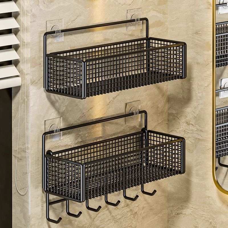 Bathroom Storage Rack Bathroom Multi-Layer Wall-Mounted Storage Rack Kitchen Punch-Free Wall-Mounted Bathroom Corner Shelf